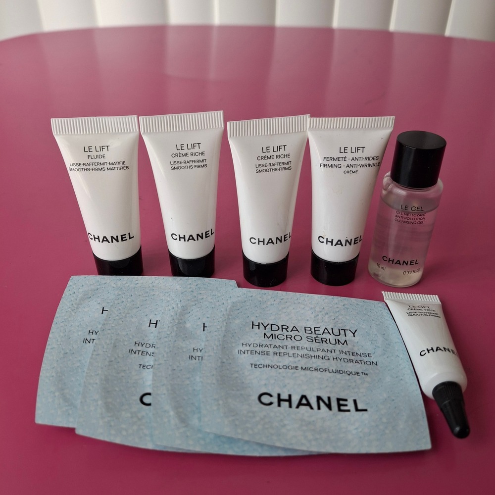 Chanel Skincare Lot Of 10 Crème Riche Le Lift Gel Hydra Beauty Samples Sizes